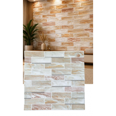 Kendinden Yapışkanlı Düz Tuğla Desenli 3D Gri 68cmx68cm Salon Ev Köpük Duvar Paneli Kağıdı NW197