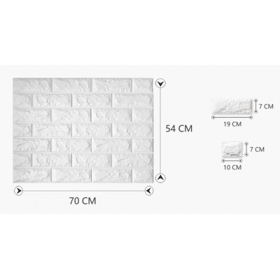 70X54 CM Kendinden Yapışkanlı Esnek Köpük Duvar Kağıdı Paneli 3D Boyutlu Tuğla Desen