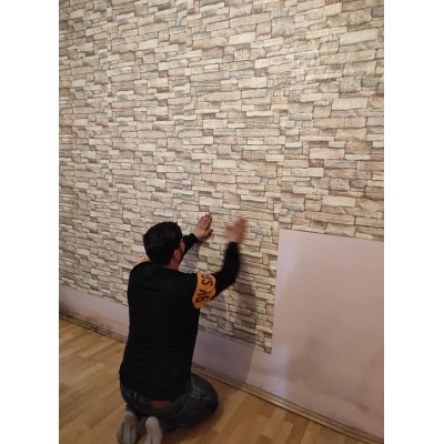 NW46 Taş Desen Kendinden Yapışkanlı Esnek Duvar Kağıdı Paneli