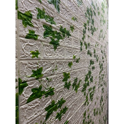 NW88 Kavak Yaprağı Tuğla Yapışkanlı 6 mm Duvar Kağıdı 3D Panel