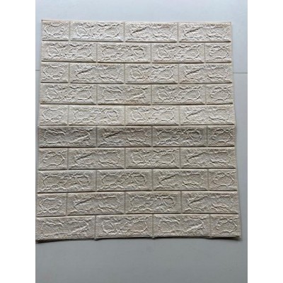 Çizgili Krem Yapışkanlı Dekoratif 3D Duvar Paneli NW96 4 ADET 