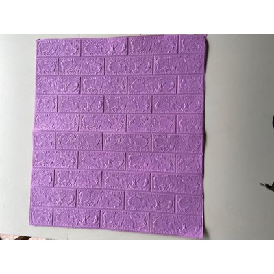 NW98 Kendinden Yapışkanlı Lila Tuğla Esnek Sünger Duvar Paneli