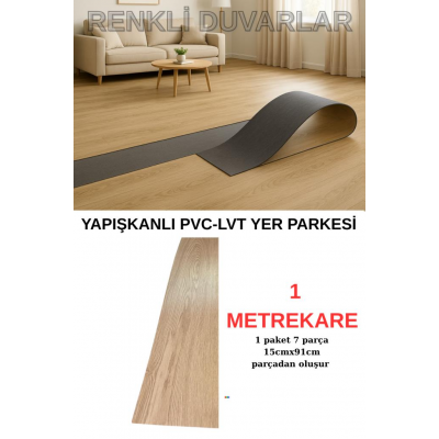 NWYP03 Naturel Bej Yapışkanlı Ahşap PVC Yer Döşeme Parkesi