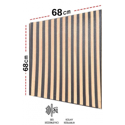 Pratik Yapışkanlı Kahverengi Akustik Esnek Lambiri 68cmx68cm Ofis Salon Ev Duvar Paneli Kağıdı NW190