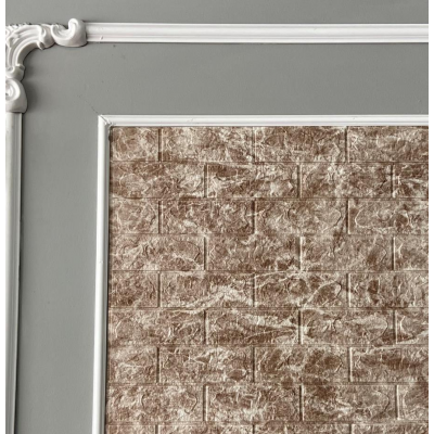 Salon Antre Kaplama Kendinden Yapışkanl Bej Tuğla Duvar Kağıdı Paneli NW125-70X35cm