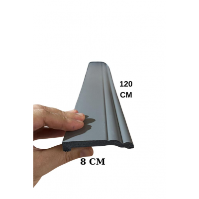 Smart Gri Süpürgelik Suya Neme Dayanıklı 8cmx120cm 1 Adet PVC Parke Seramik Salon Mutfak Süpürgeliği