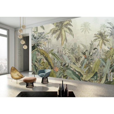 Tropikal Desenli Duvar Kağıdı Oturma Odasına 