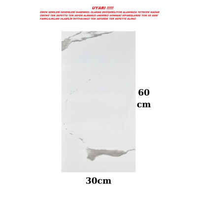 CF-1003 Shiny 30x60cm Mermer Desenli Yapışkanlı Seramik Desen Banyo WC Kaplama  Duvar Paneli Kağıdı