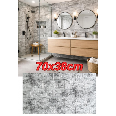 Yapışkanlı 3D Esnek Sünger Duvar Kaplama Kağıdı Paneli Salon Ofis Ev Tv Arkası 1 Adet 70x38 cm NW199