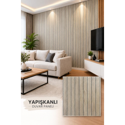 Yapışkanlı Camel Kahve Girintili 3D Akustik Esnek Lambiri 40cmx40cm Duvar Paneli Kağıdı NW211