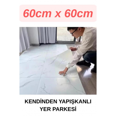 Yapışkanlı Yer Zemin ve Duvar Kaplama Paneli Arkası Kauçuklu 60X60cm Floor Pvc Banto WC Paneli 605